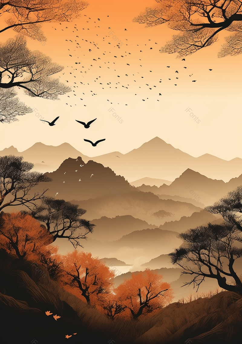 中国风二十四节气手绘背景,插画/手绘图,插画/手绘图库,插画/手绘图下载,插画/手绘